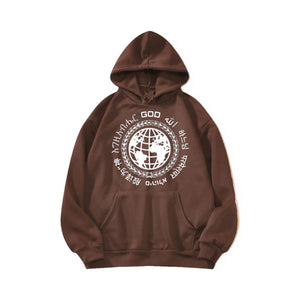 'GOD'S GLOBE' BROWN HOODIE